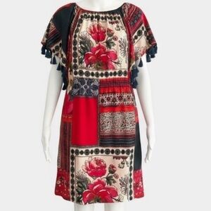 Anthropologie Vanessa Virginia Persian Rose boho-style patchwork dress
